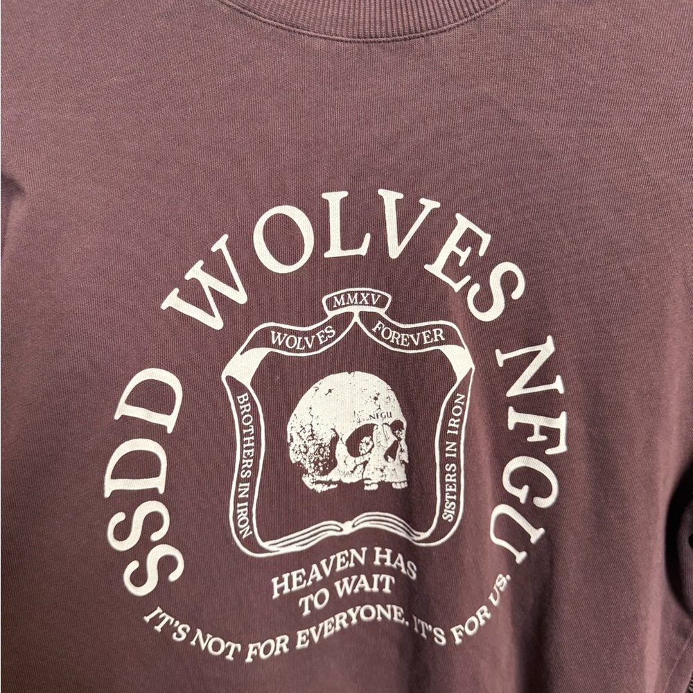 Darc Sport Wolves Long Sleeve Tee - Burgundy Small - Picture 3 of 4